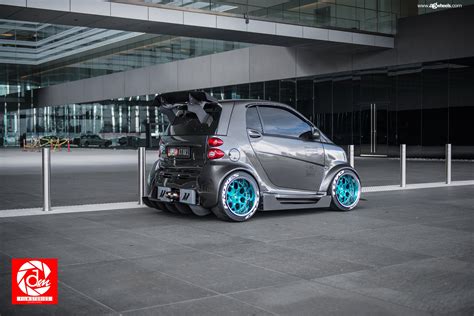 Gray Smart-Car Fortwo with Ultra- Modern Touch with Custom Body Kit and ...