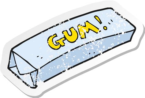 retro distressed sticker of a cartoon chewing gum 36354533 PNG