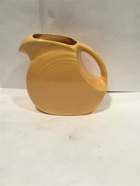 Vintage Original Fiesta Ware Yellow Juice Pitcher Disc Pitcher