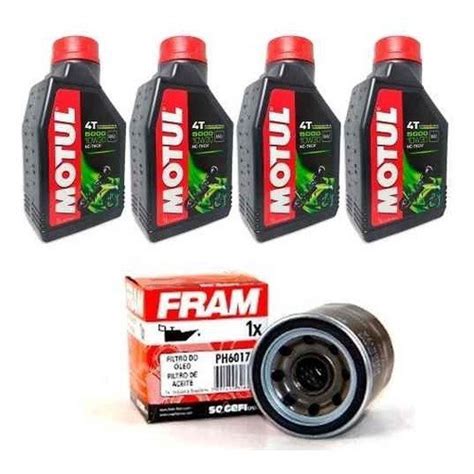 Kit Troca Oleo Filtro Fram Honda Cb 650f Motul 5000 10w30 Submarino