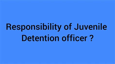 Juvenile Detention Officer Meaning And Definition Youtube