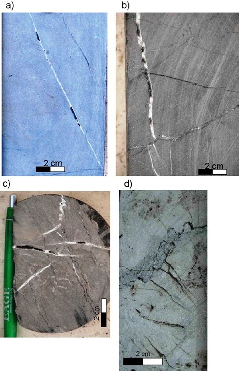 Photographs Of Fractures In Core Samples A B Partly Open