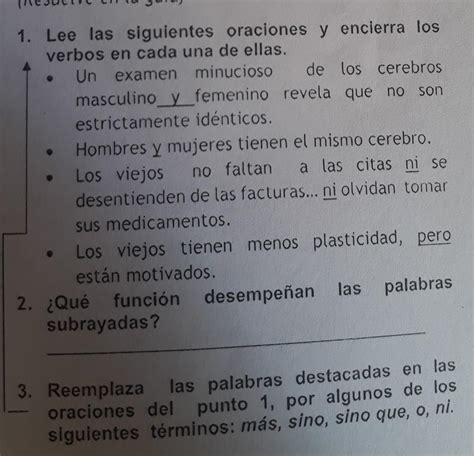 3 Reemplaza Las Palabras Destacadas En Lasoraciones Del Punto 1 Por