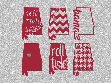 Alabama Svg Eps Dxf Png Cut Files For Silhouette Cricut