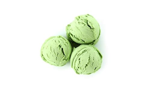 Bolas De Helado De Menta Aislado En Blanco Foto Premium