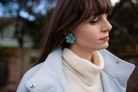 Blue Christmas Outfit Series: a Blue Holiday Coat (and earrings)
