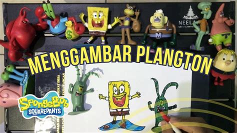 Mengganbar Dan Mewarnai Action Figure Plangton Spongebob Squarpant