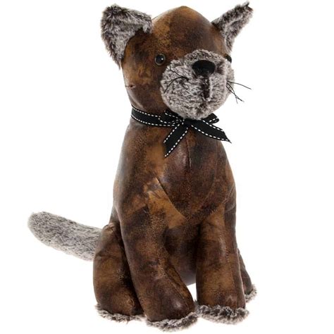 faux leather cat doorstop