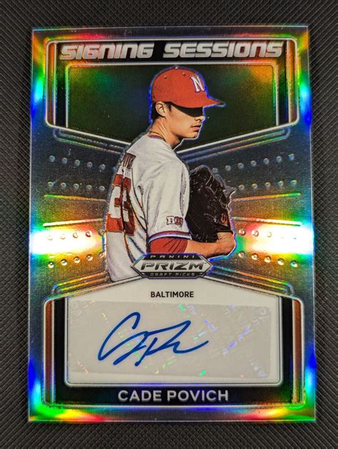 Cade Povich Prospect Autograph 2022 Panini Prizm Draft Signing Sessions