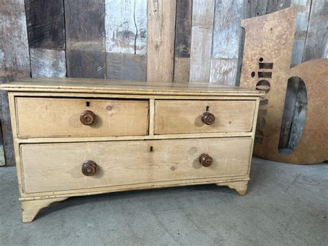 Antique Victorian Pine Two Over One Drawer Chest Of Drawers C 1870