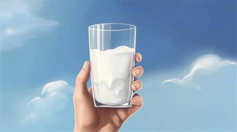 Día mundial de la leche un vaso de leche en la mano generativo ai