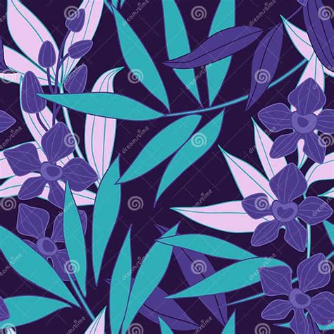 Orchid Floral Seamless Pattern Stock Vector Illustration Of Bamboo