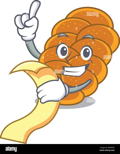 With Menu Challah Mascot Cartoon Style Stock Vector Image Art Alamy