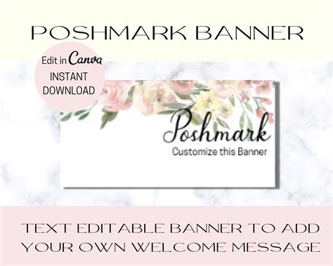 Poshmark Banner Header Editable Poshmark Banner Customize Add Your Logo