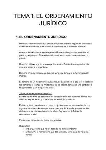 Tema El Ordenamiento Juridico Pdf