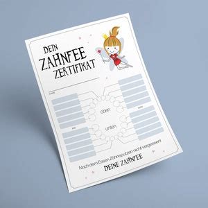 Urkunde Zertifikat Certificate Zahnfee Tooth Fairy Digitale Datei A