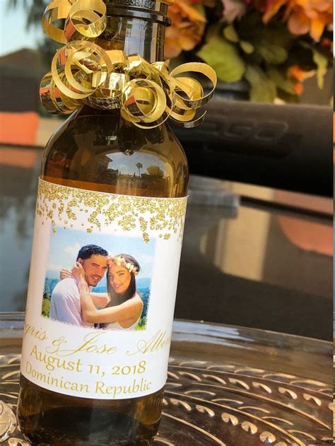 Wedding Mini Wine Bottle Labels Gold Wedding Personalized Mini Bottle