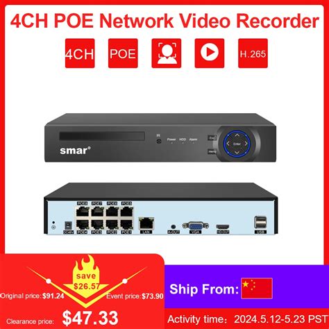 Smar Enregistreur Vid O En R Seau Pour Cam Ra IP POE NVR 8CH 4mp 5mp