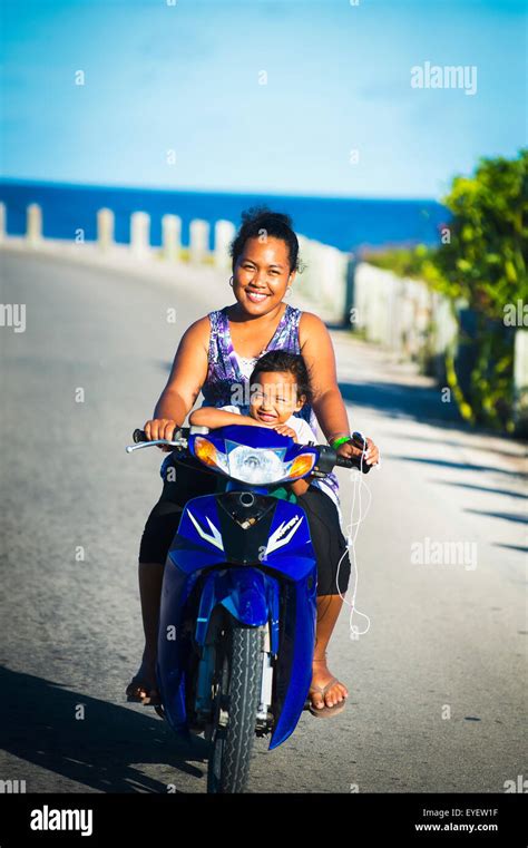 Getting around Nauru Island by motorbike; Nauru Island Stock Photo - Alamy