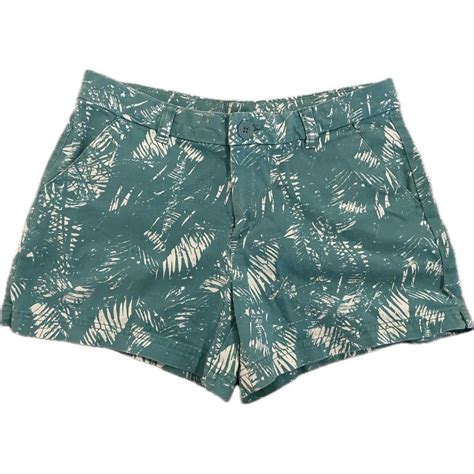 Bcg Shorts Women’s Size 10 Turquoise Print Stretch Depop