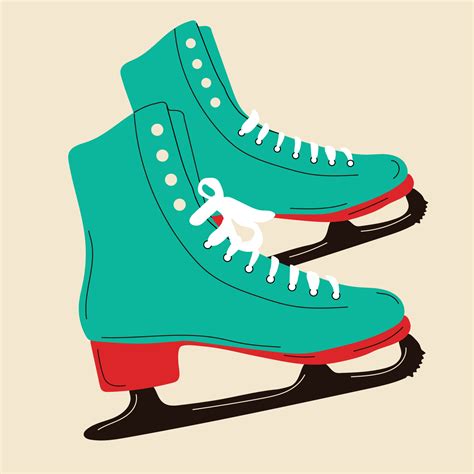 Colorful Ice Skates For Figure Skating In Winter Outdoor Skating Rink