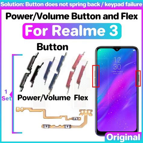 Poower Botón De Volumen Flex Para OPPO Realme 3 realme3 Interruptor De