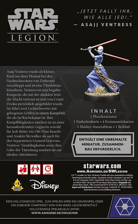 Star Wars Legion Asajj Ventress Expansion