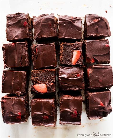 Delicious Chocolate Strawberry Brownie Squares