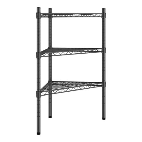 Regency 18 Nsf Black Epoxy Triangle 3 Shelf Kit With 34 Posts