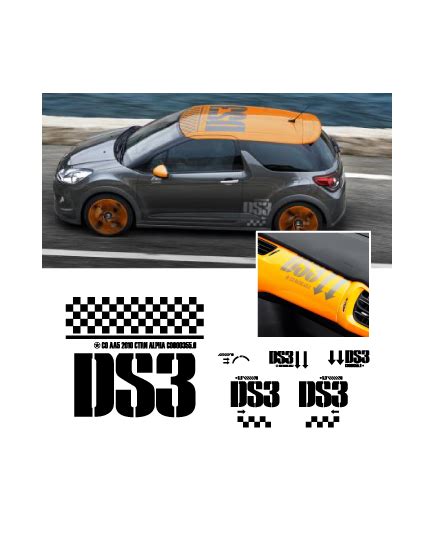 Kit stickers autocollants Citroën DS3 Racing complet 2010