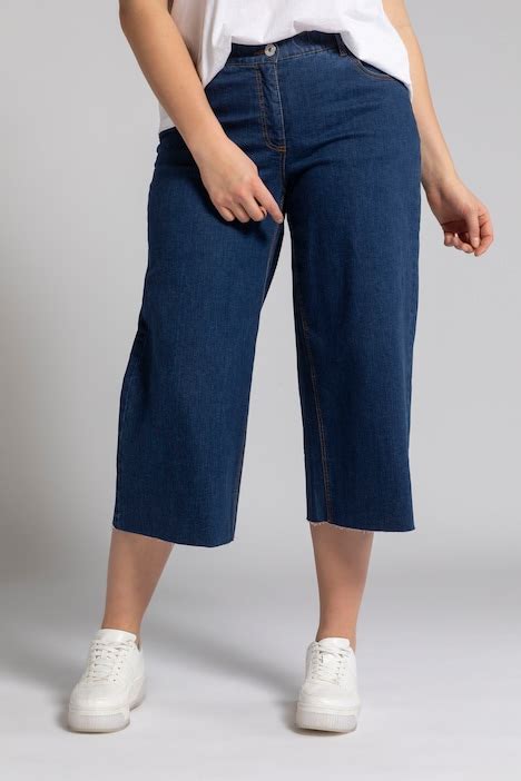 Denim Wide Leg Stretch Culottes Pantal N Culotte Pantalones