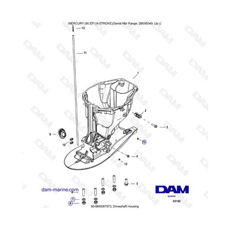 Mercury 90 EFI Driveshaft Housing DAM Marine