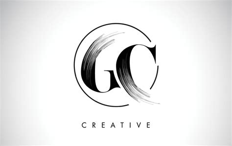 GC Brush Stroke Letter Logo Design Black Paint Logo Leters Icon