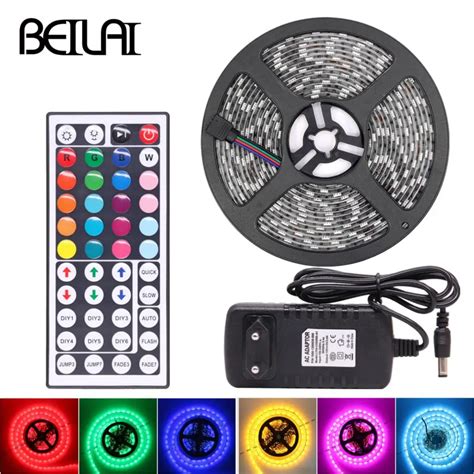 Rgb Conduziu A Luz De Tira 5050 Smd 5 M 60 Leds M Ir Controle Remoto Dc