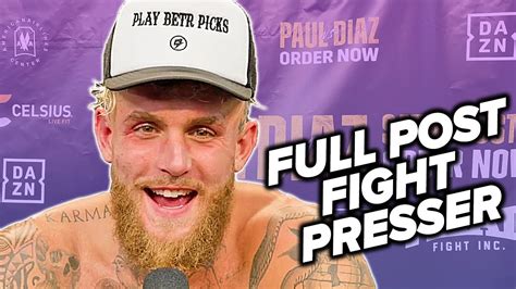 Jake Paul Full Post Fight Press Conference Vs Nate Diaz Youtube