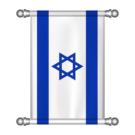 Realistische H Ngende Flagge Des Israel Wimpels Premium Vektor