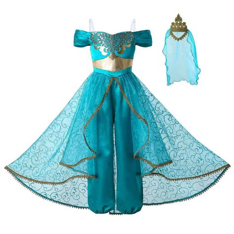 NEW Disney* Princess Jasmine Aladdin Adult Cosplay Party Women Costume Outfit Specialty Women's ...