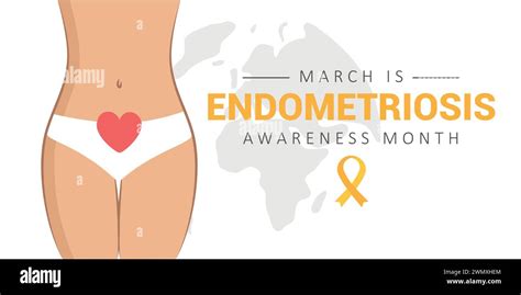 National Endometriosis Awareness Month March Info Graphic Vector Illustration Stock Vector Image