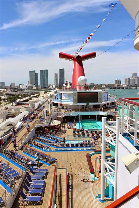 Pool Deck On The Carnival Glory Docked In Miami Florida Carnival