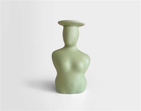 Green Nude Female Figure Bud Vase Artist Signed Donna Polseno Ceramic Studio Pottery Etsy