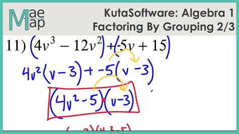 KutaSoftware Algebra 1 Factoring By Grouping Part 2 YouTube