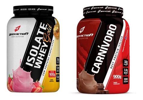 Kit Isolate Gold 900g Carnívoro Beef Protein Bodyaction Massa Muscular Magazine Luiza