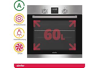 SIMFER SMF-BO 6029 Einbau-Backofen, 60 cm, 7 Funktionen, 2-fach ...