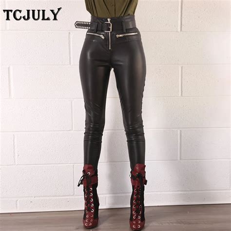 Buy Tcjuly Wholesale Sexy Pu Leather Pants High Waist Skinny Slim Push Up