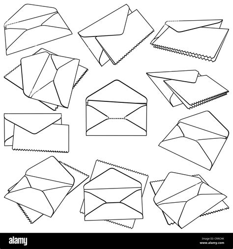 Set Of Open Envelopes Stock Photo Alamy