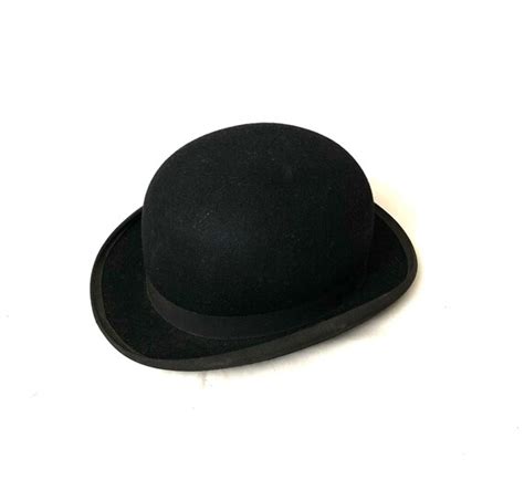 Vintage Mens Black Lock And Co Bowler Hat Size 225 Medium M Etsy