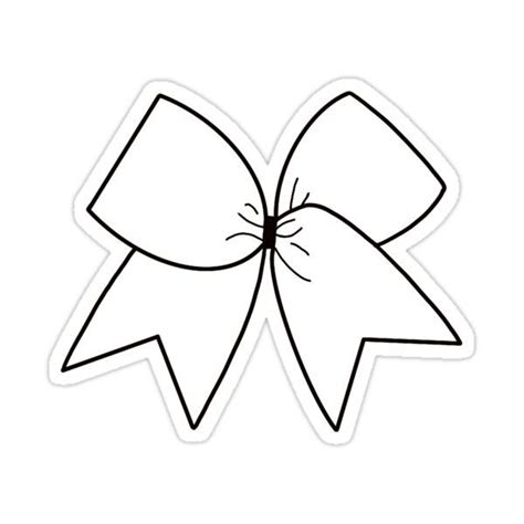 White Cheerleading Bow Sticker For Cheerleaders