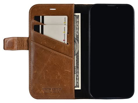 Pierre Cardin Case Bruin Leer Iphone 13 Pro Hoesje