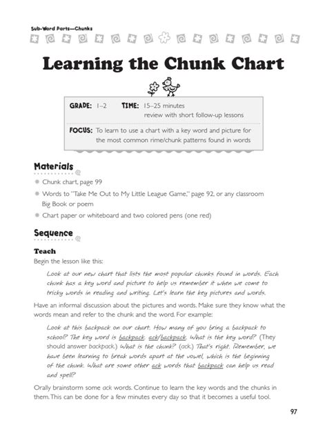 Learning The Chunk Chart Materials