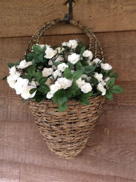 Basket Of White Roses White Roses Container Gardening Wicker Baskets